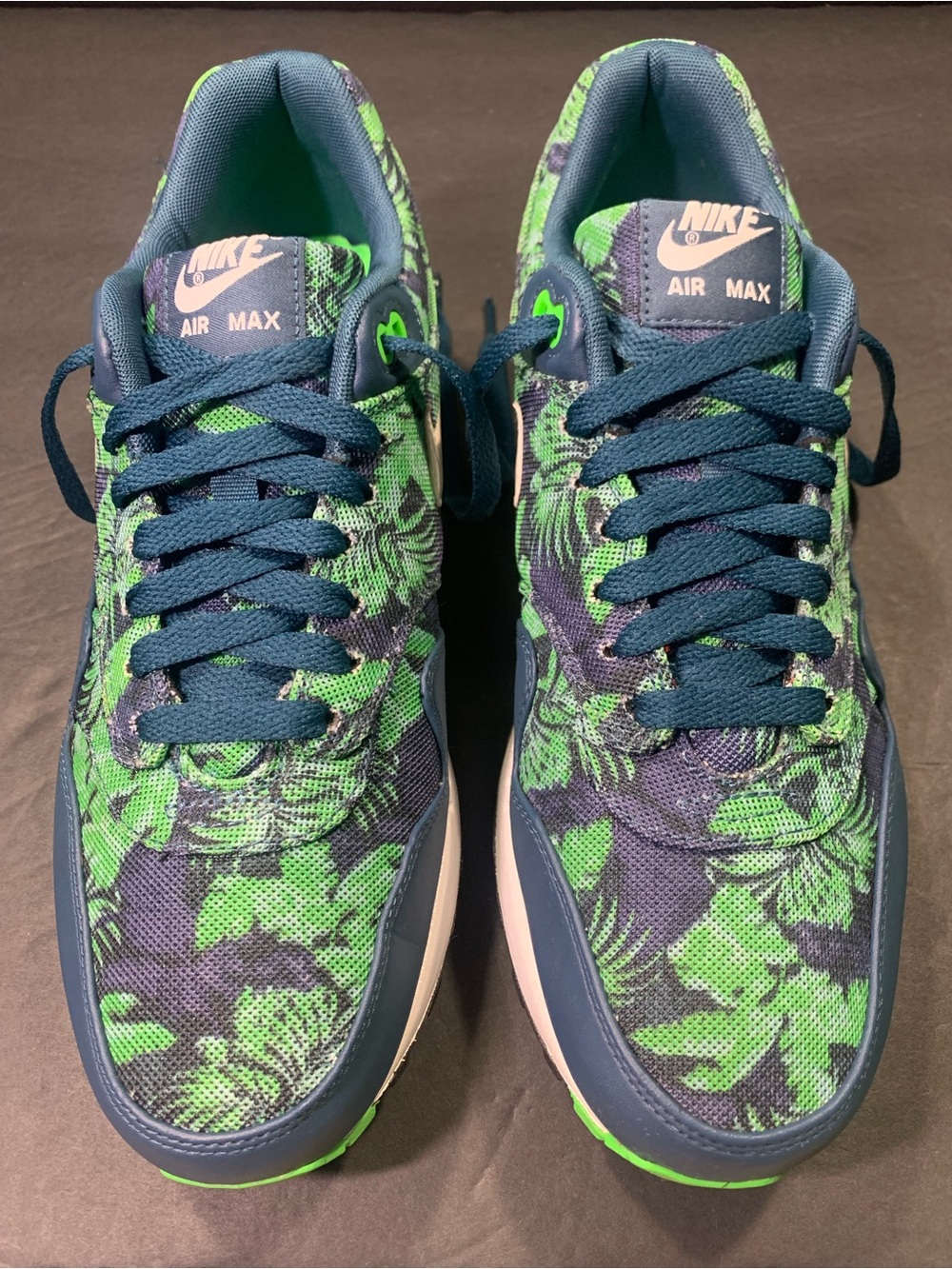 Nike Air Max 1, Men’s Blue Green Floral Print Sneakers Shoe Size- 9 ( Rare ) - Picture 4 of 9